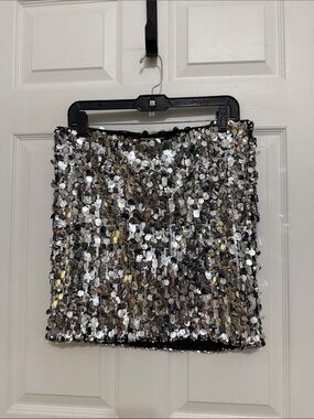 Dkny jeans women’s silver sequin mini skirt